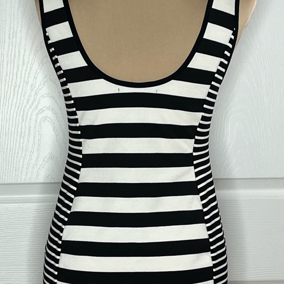 Sanctuary Black and White Striped Midi Dress - Picture 5 of 11